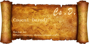 Csucsi Dezső névjegykártya