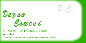 dezso csucsi business card